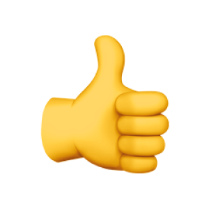 A thumb's up emoji.