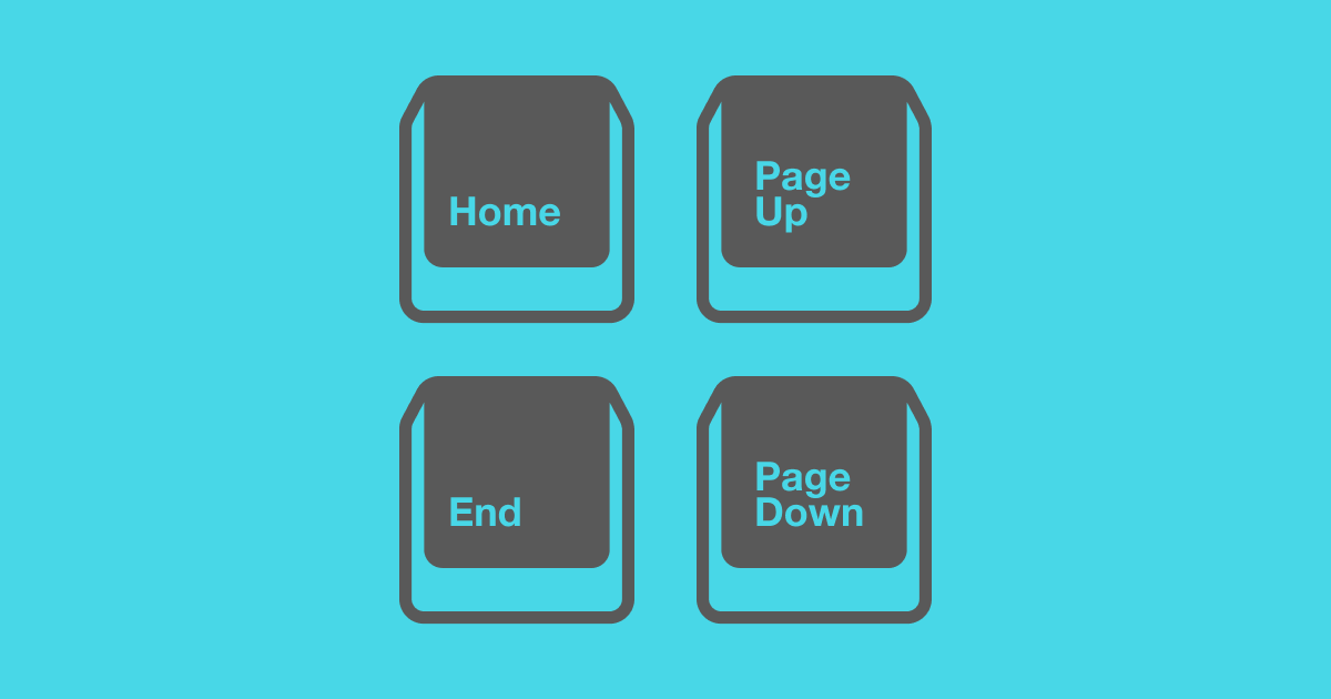 Home, End, Page Up, and Page Down keys.
